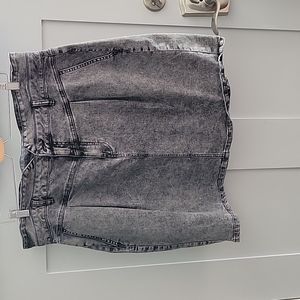 Black Acid Wash Skirt